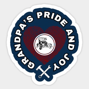 Funny Grandpa's pride and joy classic car love Sticker